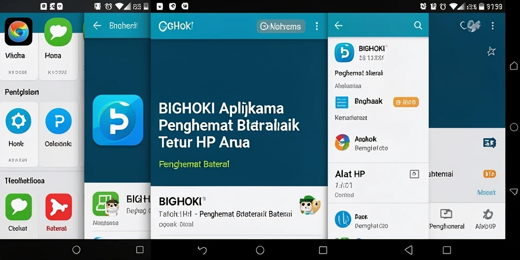 Tampilan antarmuka BIGHOKI dengan fitur penghemat baterai yang mudah digunakan.