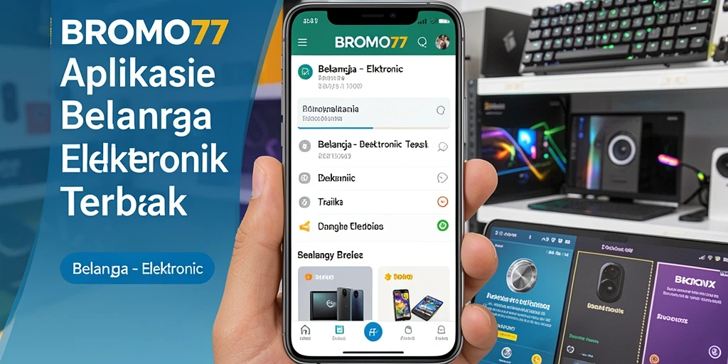 Screenshots antarmuka BROMO77 yang menampilkan fitur belanja elektronik.