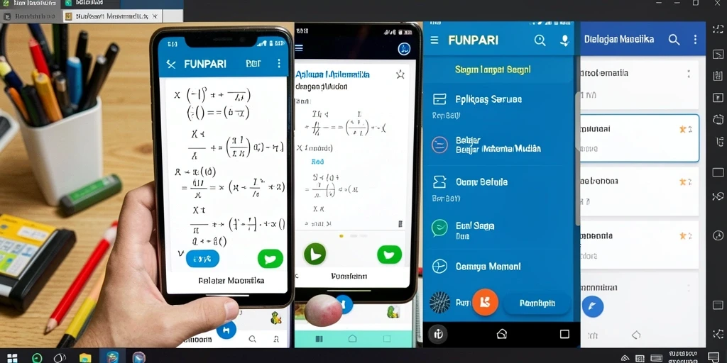 Tampilan antarmuka aplikasi FUNPARI untuk belajar matematika.