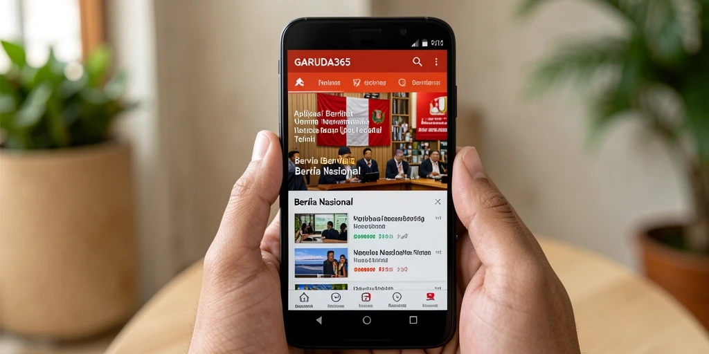 Tampilan antarmuka GARUDA365 untuk berita nasional yang informatif.