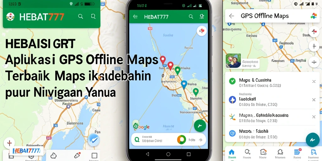 Antarmuka aplikasi HEBAT777 dengan peta GPS Offline yang jelas dan mudah digunakan.