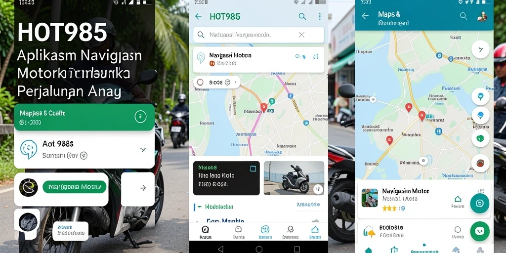 Antarmuka pengguna HOT985 dengan fitur navigasi motor yang canggih.