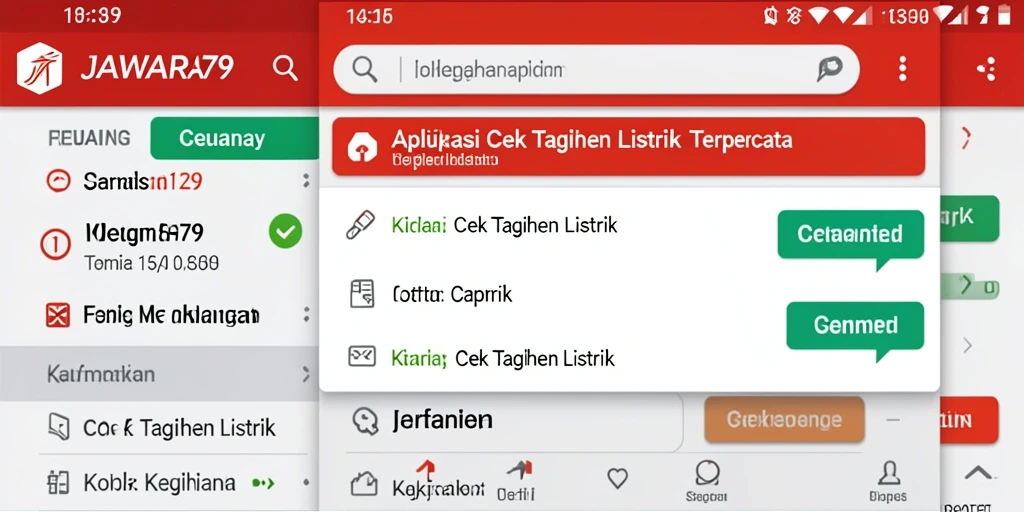 Tampilan antarmuka JAWARA79 untuk cek tagihan listrik yang user-friendly.