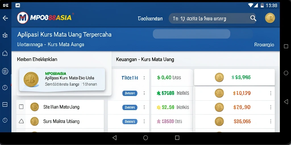 Tampilan antarmuka utama MPO88ASIA dengan fungsi Kurs Mata Uang.