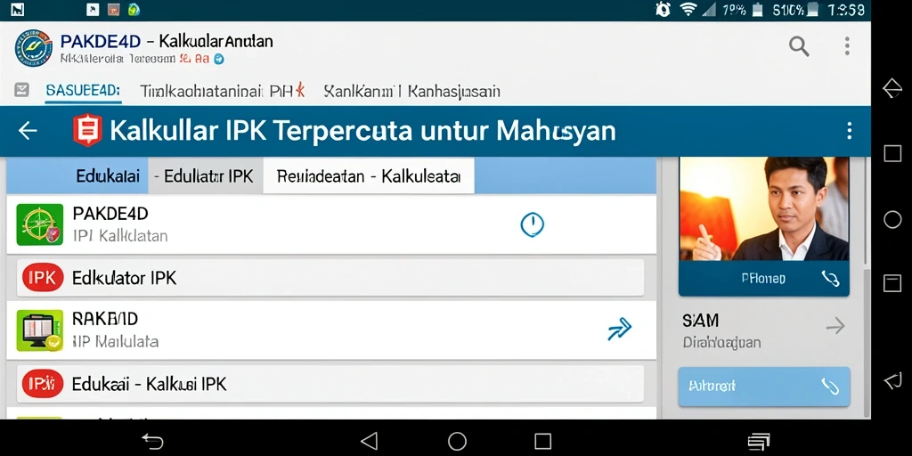 Tampilan antarmuka PAKDE4D yang user-friendly untuk menghitung IPK.