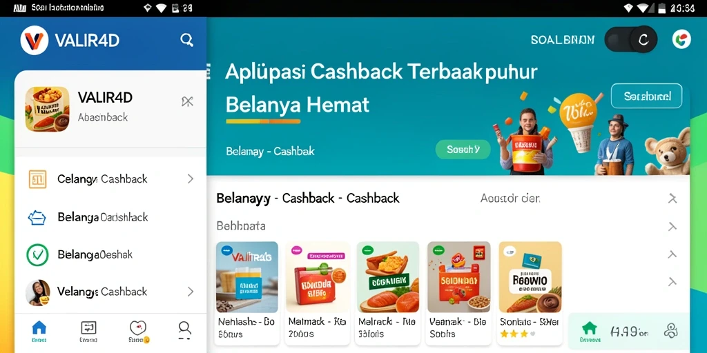 Tampilan antarmuka VALIR4D yang menampilkan berbagai penawaran Cashback.
