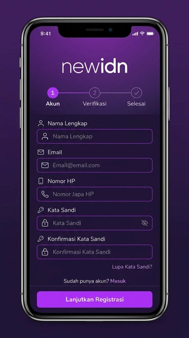 Panduan Registrasi Akun Baru newidn untuk Pengguna Android